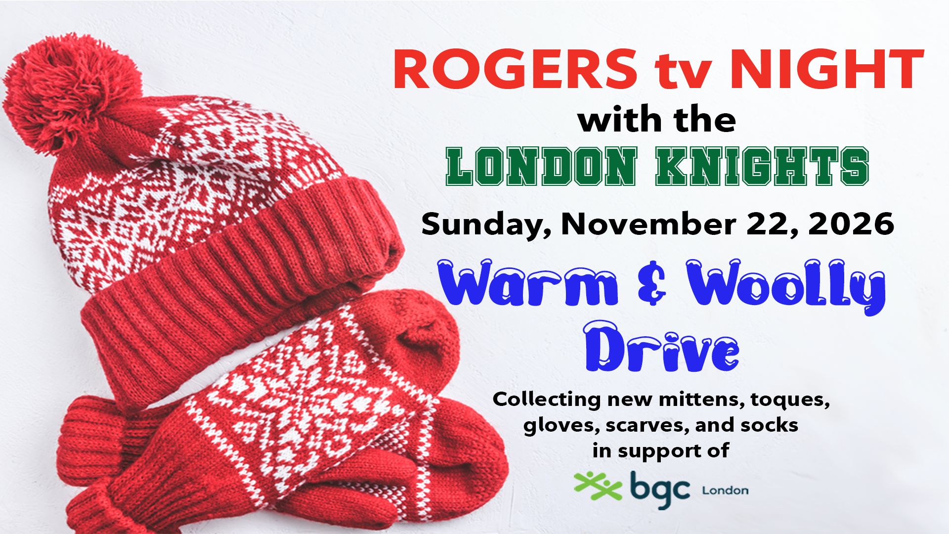Save the date! The Warm and Woolly Drive is back in support of BGC London!